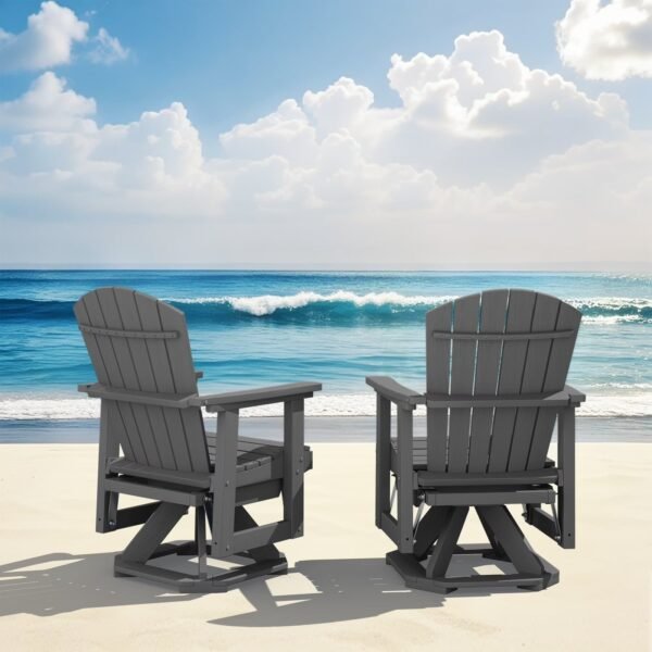 Adirondack Swivel Glider Chair – Gray